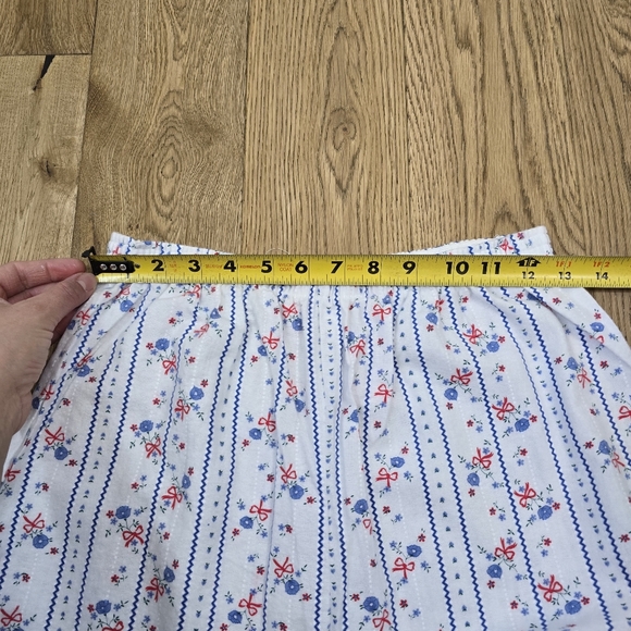 Vintage Carriage Court White Blue Floral Flannel Pajama Set Size Medium - Picture 10 of 14